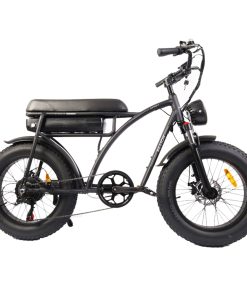 BEZIOR XF001 Retro Electric Bike 20*4.0 Inch Fat Tires 1000W Motor 12.5Ah 48V Battery 45Km/h Max Speed 120kg Max Load Shimano 7-Speed Dual Mechanical Disc Brakes Front & Rear Suspension Fork LCD Display - Black