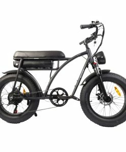 BEZIOR XF001 Retro Electric Bike 20*4.0 Inch Fat Tires 1000W Motor 12.5Ah 48V Battery 45Km/h Max Speed 120kg Max Load Shimano 7-Speed Dual Mechanical Disc Brakes Front & Rear Suspension Fork LCD Display - Black