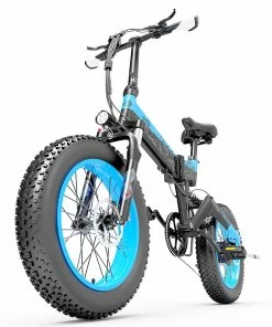 BEZIOR XF200 Folding Electric Bike 48V 15Ah Battery 1000W Motor 20x4.0 Inch Fat Tire Aluminum Alloy Frame Shimano 7-speed Shift Max Speed 40km/h 130KM Power-assisted Mileage Range LCD Display IP54 Waterproof - Black Blue -rockbros-shop bezior xf200 folding electric bike 20 inch 15ah 1000w motor black blue d24d64 1645002119359