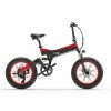 BEZIOR XF200 Folding Electric Bike 48V 15Ah Battery 1000W Motor 20x4.0 Inch Fat Tire Aluminum Alloy Frame Shimano 7-speed Shift Max Speed 40km/h 130KM Power-assisted Mileage Range LCD Display IP54 Waterproof - Black Red -rockbros-shop bezior xf200 folding electric bike 20x4 0 inch 15ah 1000w black red 1626954492684