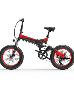BEZIOR XF200 Folding Electric Bike 48V 15Ah Battery 1000W Motor 20x4.0 Inch Fat Tire Aluminum Alloy Frame Shimano 7-speed Shift Max Speed 40km/h 130KM Power-assisted Mileage Range LCD Display IP54 Waterproof - Black Red -rockbros-shop bezior xf200 folding electric bike 20x4 0 inch 15ah 1000w black yellow 1626954312183