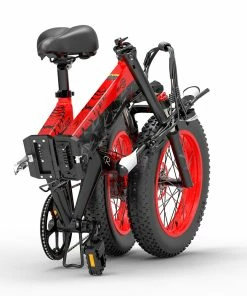 BEZIOR XF200 Folding Electric Bike 48V 15Ah Battery 1000W Motor 20x4.0 Inch Fat Tire Aluminum Alloy Frame Shimano 7-speed Shift Max Speed 40km/h 130KM Power-assisted Mileage Range LCD Display IP54 Waterproof - Black Red -rockbros-shop bezior xf200 folding electric bike 20x4 0 inch 15ah 1000w black yellow 1626954322496