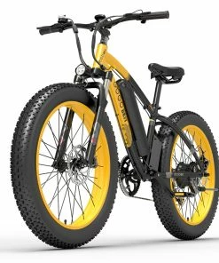 GOGOBEST GF600 Electric Bike 48V 13Ah Battery 1000W Motor 26x4.0 Inch Fat Tire Aluminum Alloy Frame Shimano 7-speed Shift Max Speed 40km/h 110KM Power-assisted Mileage Range LCD Display IP54 Waterproof - Black Yellow