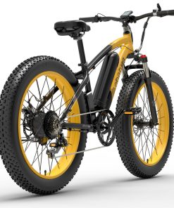 GOGOBEST GF600 Electric Bike 48V 13Ah Battery 1000W Motor 26x4.0 Inch Fat Tire Aluminum Alloy Frame Shimano 7-speed Shift Max Speed 40km/h 110KM Power-assisted Mileage Range LCD Display IP54 Waterproof - Black Yellow 4 GOGOBEST GF600 Electric Bike 48V 13Ah Battery 1000W Motor 26x4.0 Inch Fat Tire Aluminum Alloy Frame Shimano 7-speed Shift Max Speed 40km/h 110KM Power-assisted Mileage Range LCD Display IP54 Waterproof - Black Yellow -rockbros-shop bezior xf200 folding electric bike 20x4 0 inch 15ah 1000w black yellow 1631788499670