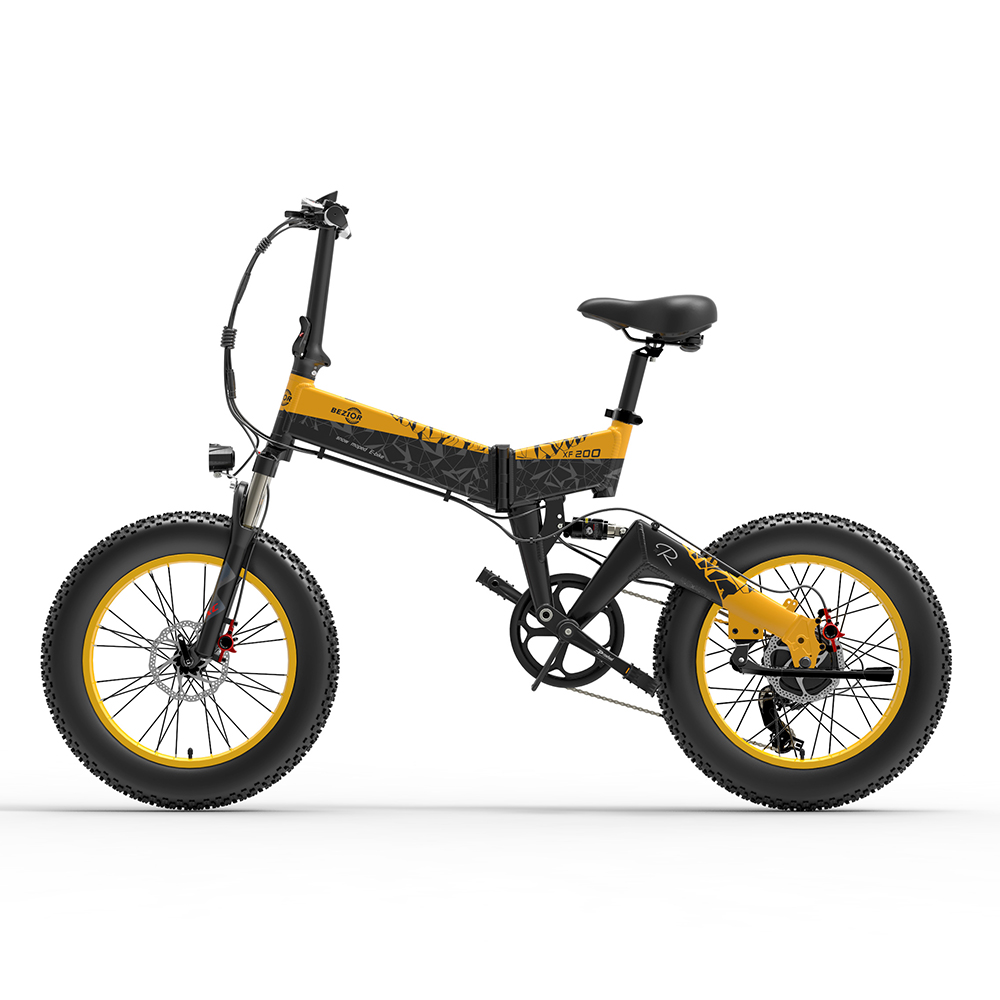 BEZIOR XF200 Folding Electric Bike 48V 15Ah Battery 1000W Motor 20x4.0 inch Fat Tire Aluminum Alloy Frame Shimano 7-speed Shift Max Speed 40km/h 130KM Power-assisted mileage Range LCD Display IP54 Waterproof - Black Yellow BEZIOR XF200 Folding Electric Bike 48V 15Ah Battery 1000W Motor 20x4.0 Inch Fat Tire Aluminum Alloy Frame Shimano 7-speed Shift Max Speed 40km/h 130KM Power-assisted Mileage Range LCD Display IP54 Waterproof - Black Yellow -rockbros-shop bezior xf200 folding electric bike 20x4 0 inch 15ah 1000w motor black 1626954187156