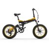 BEZIOR XF200 Folding Electric Bike 48V 15Ah Battery 1000W Motor 20x4.0 Inch Fat Tire Aluminum Alloy Frame Shimano 7-speed Shift Max Speed 40km/h 130KM Power-assisted Mileage Range LCD Display IP54 Waterproof - Black Yellow -rockbros-shop bezior xf200 folding electric bike 20x4 0 inch 15ah 1000w motor black 1626954188718