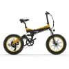 BEZIOR XF200 Folding Electric Bike 48V 15Ah Battery 1000W Motor 20x4.0 Inch Fat Tire Aluminum Alloy Frame Shimano 7-speed Shift Max Speed 40km/h 130KM Power-assisted Mileage Range LCD Display IP54 Waterproof - Black Yellow -rockbros-shop bezior xf200 folding electric bike 20x4 0 inch 15ah 1000w motor black 1626954188718