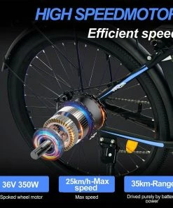 ONESPORT BK1 Electric Bike 26 Inch Tires 36V 350W Motor 10Ah Battery 25Km/h Max Speed Shimano 7 Speed Gear Front Suspension And Dual Disc Brakes 120KG Max Load - Black -rockbros-shop bk1 electric bike 36v 350w motor 10ah battery black b5630b 1666340900139