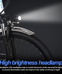 ONESPORT BK1 Electric Bike 26 Inch Tires 36V 350W Motor 10Ah Battery 25Km/h Max Speed Shimano 7 Speed Gear Front Suspension And Dual Disc Brakes 120KG Max Load - White -rockbros-shop bk1 electric bike 36v 350w motor 10ah battery white f04856 1666341080745