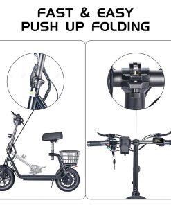 BOGIST M5 Pro Folding Electric Scooter 12 Inch Pneumatic Tire 500W Motor Max Speed 40Km/h 48V 11Ah Battery Smart BMS Disc Brake 30-35KM Long Range With Seat - Black 6 BOGIST M5 Pro Folding Electric Scooter 12 Inch Pneumatic Tire 500W Motor Max Speed 40Km/h 48V 11Ah Battery Smart BMS Disc Brake 30-35KM Long Range With Seat - Black -rockbros-shop bogist c1 pro folding electric scooter 500w motor 13ah battery black 1620907562365