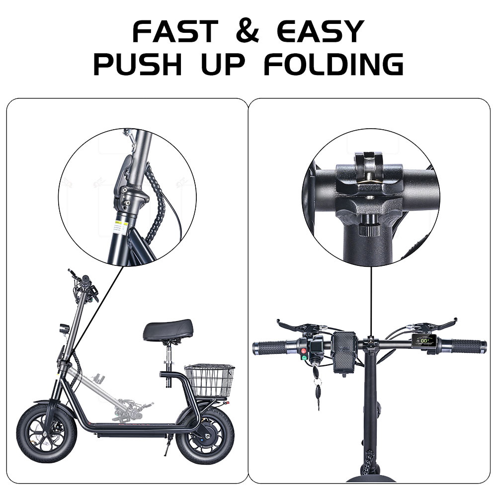 BOGIST M5 Pro Folding Electric Scooter 12 Inch Pneumatic Tire 500W Motor Max Speed 40Km/h 48V 11Ah Battery Smart BMS Disc Brake 30-35KM Long Range with Seat - Black BOGIST M5 Pro Folding Electric Scooter 12 Inch Pneumatic Tire 500W Motor Max Speed 40Km/h 48V 11Ah Battery Smart BMS Disc Brake 30-35KM Long Range With Seat - Black -rockbros-shop bogist c1 pro folding electric scooter 500w motor 13ah battery black 1620907562365