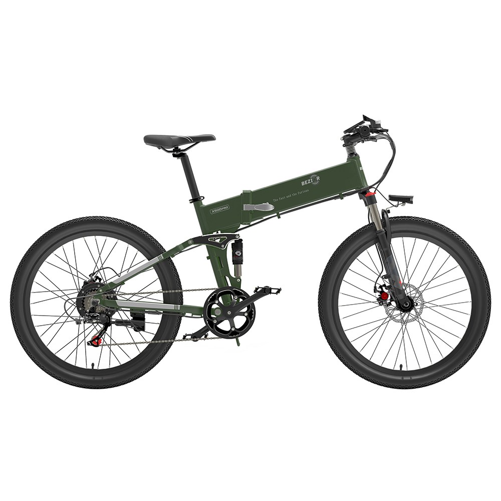 BEZIOR X500 Pro Folding Electric Bike Bicycle 26 Inch Tire 500W Motor Max Speed 30Km/h 48V 10.4Ah Battery Aluminum Alloy Frame Shimano 7-Speed Shift 100KM Power-Assisted Range LCD Display IP54 Waterproof Max Load 200KG - Army Green BEZIOR X500 Pro Folding Electric Bike Bicycle 26 Inch Tire 500W Motor Max Speed 30Km/h 48V 10.4Ah Battery Aluminum Alloy Frame Shimano 7-Speed Shift 100KM Power-Assisted Range LCD Display IP54 Waterproof Max Load 200KG - Army Green -rockbros-shop c0776f7446634fb3a5dad44e2bdc87e4 519192 1