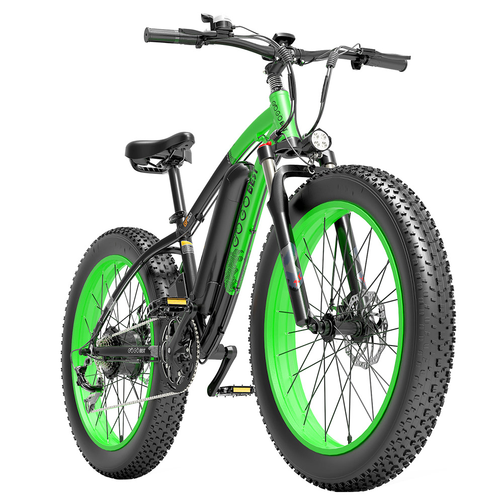 GOGOBEST GF600 Electric Bike 48V 13Ah Battery 1000W Motor 26x4.0 inch Fat Tire Max Speed 40Km/h 110KM Power-assisted mileage Range LCD Display IP54 Waterproof Aluminum Alloy Frame Shimano 7-speed Shift - Black Green GOGOBEST GF600 Electric Bike 48V 13Ah Battery 1000W Motor 26x4.0 Inch Fat Tire Max Speed 40Km/h 110KM Power-assisted Mileage Range LCD Display IP54 Waterproof Aluminum Alloy Frame Shimano 7-speed Shift - Black Green -rockbros-shop c1c44b087b384a45a5b47c85519f36e8 519227 0