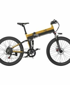 BEZIOR X500 Pro Folding Electric Bike Bicycle 26 Inch Tire 500W Motor Max Speed 30Km/h 48V 10.4Ah Battery Aluminum Alloy Frame Shimano 7-Speed Shift 100KM Power-Assisted Range LCD Display IP54 Waterproof Max Load 200KG - Black&Yellow -rockbros-shop d41daeb6ce474d73a6bf3df070dad527 519190 1