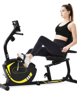 Merax Indoor Ergonomic Exercise Bike Seat Adjustment 8-level Resistance Adjustment LCD Display Maximum Load 120kg - Yellow -rockbros-shop d4aa1c30ada94b23a1b997b3f037984e 475036 5