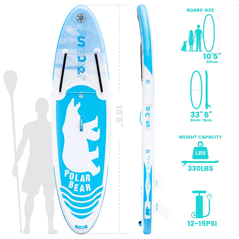 FunWater Polar Bear 320*83*15 Inch Inflatable Stand Up Paddling Board Adjustable Maximum Load 150kg FunWater Polar Bear 320*83*15 Inch Inflatable Stand Up Paddling Board Adjustable Maximum Load 150kg -rockbros-shop d5c808c7af834d8f8e04859e401a391e 500280 3