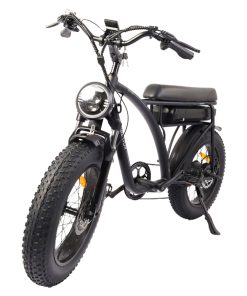 BEZIOR XF001 Retro Electric Bike 20*4.0 Inch Fat Tires 1000W Motor 12.5Ah 48V Battery 45Km/h Max Speed 120kg Max Load Shimano 7-Speed Dual Mechanical Disc Brakes Front & Rear Suspension Fork LCD Display - Black