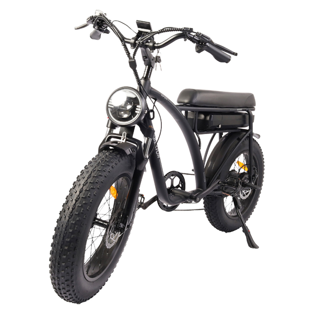 BEZIOR XF001 Retro Electric Bike 20*4.0 Inch Fat Tires 1000W Motor 12.5Ah 48V Battery 45Km/h Max Speed 120kg Max Load Shimano 7-Speed Dual Mechanical Disc Brakes Front & Rear Suspension Fork LCD Display - Black BEZIOR XF001 Retro Electric Bike 20*4.0 Inch Fat Tires 1000W Motor 12.5Ah 48V Battery 45Km/h Max Speed 120kg Max Load Shimano 7-Speed Dual Mechanical Disc Brakes Front & Rear Suspension Fork LCD Display - Black -rockbros-shop d967b71f0f124223afc2e448a587a416 519236 4