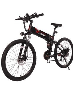KAISDA K1 26 Inch Folding Electric Moped Folding Bike Mountain Bicycle 500W Motor SHIMANO 7-Speeds Derailleur LCD Display 10.4Ah Battery Max Speed 25km/h Aluminum Alloy Frame - Black