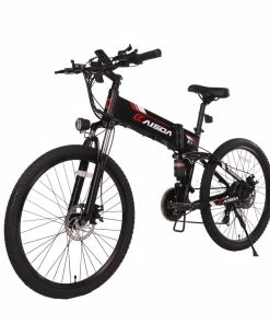 KAISDA K1 26 Inch Folding Electric Moped Folding Bike Mountain Bicycle 500W Motor SHIMANO 7-Speeds Derailleur LCD Display 10.4Ah Battery Max Speed 25km/h Aluminum Alloy Frame - Black