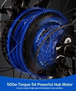 KAISDA K1 26 Inch Folding Electric Moped Folding Bike Mountain Bicycle 500W Motor SHIMANO 7-Speeds Derailleur LCD Display 10.4Ah Battery Max Speed 25km/h Aluminum Alloy Frame - Black -rockbros-shop docrooup ds2 off road electric folding bike black 1628847654495