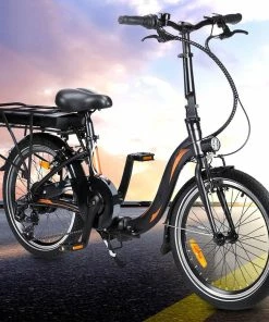 FAFREES 20F054 250W Electric Bike 20 Inch Folding Frame 7-Speed Gears With Removable 10AH Battery LED Light - Black -rockbros-shop dohiker 20f054 250w electric bike 1605683648418