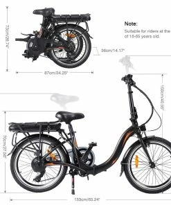 FAFREES 20F054 250W Electric Bike 20 Inch Folding Frame 7-Speed Gears With Removable 10AH Battery LED Light - Black -rockbros-shop dohiker 20f054 250w electric bike 1605683651106
