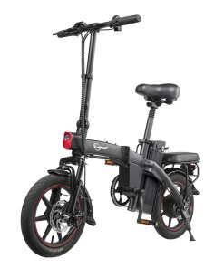 DYU A5 Standard Folding Moped Electric Bike 14inch 25km/h Speed 40km Mileage Range Removable 7.5Ah Battery 350W Double Brake System Max Load 150kg - Black -rockbros-shop dyu a1f folding moped electric bike 16inch 250w black 1627115751730