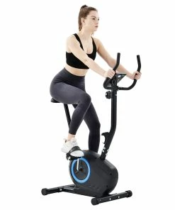 Merax Indoor Ergonomic Exercise Bike Resistance And Height Adjustment LCD Display With Cup Holders Maximum Load 120kg - Blue -rockbros-shop eb1647e61bb149d5828f004eaf17a779 475034 5