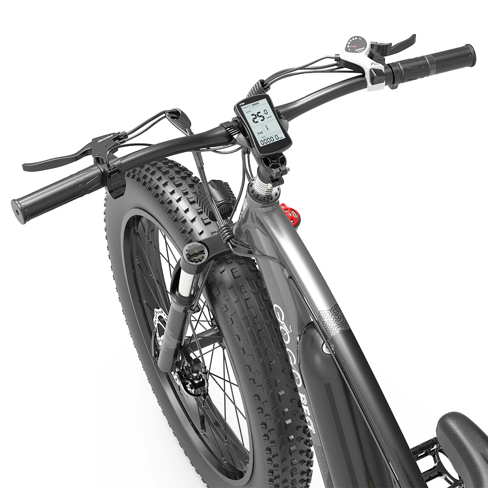 GOGOBEST GF600 Electric Bike 48V 13Ah Battery 1000W Motor 26x4.0 Inch Fat Tire Max Speed 40Km/h 110KM Power-assisted Mileage Range LCD Display IP54 Waterproof Aluminum Alloy Frame Shimano 7-speed Shift - Black Grey 7 GOGOBEST GF600 Electric Bike 48V 13Ah Battery 1000W Motor 26x4.0 Inch Fat Tire Max Speed 40Km/h 110KM Power-assisted Mileage Range LCD Display IP54 Waterproof Aluminum Alloy Frame Shimano 7-speed Shift - Black Grey - Image 5