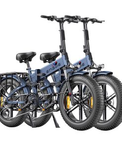 2PCS ENGWE ENGINE Pro Folding Electric Bike 20*4.0 Inch Fat Tires 750W Brushless Motor 48V 16Ah Battery 45Km/h Max Speed Up To 120KM Range 8 Speed System LCD Smart Display Hydraulic Disc Brakes Mountain Bicycles - Blue