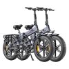 2PCS ENGWE ENGINE Pro Folding Electric Bike 20*4.0 Inch Fat Tire 750W Brushless Motor 48V 16Ah Battery 45Km/h Max Speed Up To 120KM Range 8 Speed System LCD Smart Display Hydraulic Disc Brakes Mountain Bicycle - Gray