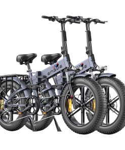 2PCS ENGWE ENGINE Pro Folding Electric Bike 20*4.0 Inch Fat Tire 750W Brushless Motor 48V 16Ah Battery 45Km/h Max Speed Up To 120KM Range 8 Speed System LCD Smart Display Hydraulic Disc Brakes Mountain Bicycle - Gray