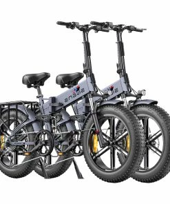 2PCS ENGWE ENGINE Pro Folding Electric Bike 20*4.0 Inch Fat Tire 750W Brushless Motor 48V 16Ah Battery 45Km/h Max Speed Up To 120KM Range 8 Speed System LCD Smart Display Hydraulic Disc Brakes Mountain Bicycle - Gray