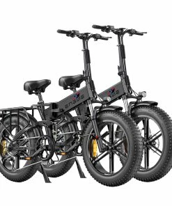 2PCS ENGWE ENGINE Pro Folding Electric Bike 20*4.0 Inch Fat Tires 750W Brushless Motor 48V 16Ah Battery 45Km/h Max Speed Up To 120KM Range 8 Speed System LCD Smart Display Hydraulic Disc Brakes Mountain Bicycles - Black