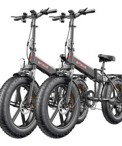 2PCS ENGWE EP-2 Pro Electric Bicycle 20 *4.0 Inch Fat Tires 750W Motor 48V 13Ah Battery 35Km/h Max Speed 100KM Range SHIMANO 7 Speed Gears 150KG Max Load Mountain Beach Snow Bicycle Dual Disc Brake Folding Bike - Black