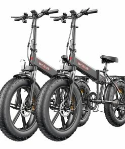 2PCS ENGWE EP-2 Pro Electric Bicycle 20 *4.0 Inch Fat Tires 750W Motor 48V 13Ah Battery 35Km/h Max Speed 100KM Range SHIMANO 7 Speed Gears 150KG Max Load Mountain Beach Snow Bicycle Dual Disc Brake Folding Bike - Black