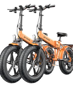 2PCS ENGWE EP-2 Pro Electric Bicycle 20 *4.0 Inch Fat Tires 750W Motor 48V 13Ah Battery 35Km/h Max Speed 100KM Range SHIMANO 7 Speed Gears 150KG Max Load Mountain Beach Snow Bicycle Dual Disc Brake Folding Bike - Orange