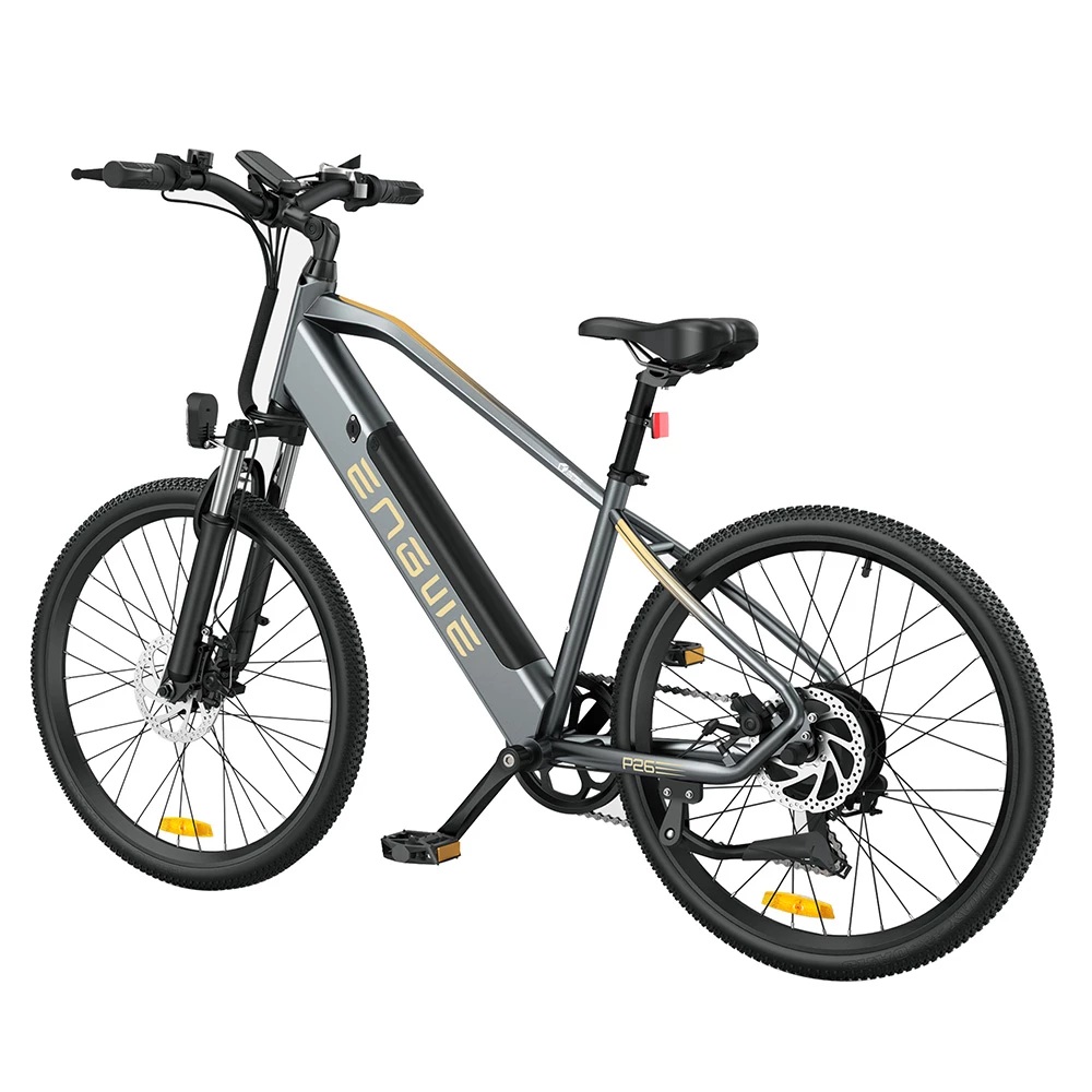 ENGWE P26 Mountain Bike 26 Inch Tire 48V 500W Motor 40Km/h Max Speed 13.6Ah Battery 86KM Range Shimano 7-Speed Gear Front Suspension Electric Bike - Grey 4 ENGWE P26 Mountain Bike 26 Inch Tire 48V 500W Motor 40Km/h Max Speed 13.6Ah Battery 86KM Range Shimano 7-Speed Gear Front Suspension Electric Bike - Grey - Image 2
