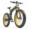 BEZIOR X1500 Fat Tire Folding Electric Mountain Bike 12.8Ah Battery BMS 1500W Motor 26*4.0 Inch Wheels Aluminum Alloy Frame Shimano 27-speed Shifter Max Speed 40km/h 100KM Power-assisted Range IP54 Oil Disc Brake MTB - Black Yellow -rockbros-shop ezior x1500 26 inch fat tire 10 4ah 500w folding electric bike 1625646171569