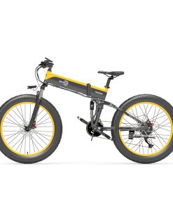 BEZIOR X1500 Fat Tire Folding Electric Mountain Bike 12.8Ah Battery BMS 1500W Motor 26*4.0 Inch Wheels Aluminum Alloy Frame Shimano 27-speed Shifter Max Speed 40km/h 100KM Power-assisted Range IP54 Oil Disc Brake MTB - Black Yellow -rockbros-shop ezior x500 26 inch fat tire 10 4ah 500w folding electric bike 1625644790822
