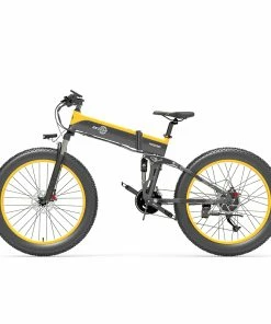 BEZIOR X1500 Fat Tire Folding Electric Mountain Bike 12.8Ah Battery BMS 1500W Motor 26*4.0 Inch Wheels Aluminum Alloy Frame Shimano 27-speed Shifter Max Speed 40km/h 100KM Power-assisted Range IP54 Oil Disc Brake MTB - Black Yellow -rockbros-shop ezior x500 26 inch fat tire 10 4ah 500w folding electric bike 1625644790822