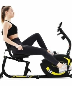 Merax Indoor Ergonomic Exercise Bike Seat Adjustment 8-level Resistance Adjustment LCD Display Maximum Load 120kg - Yellow -rockbros-shop f6b072779916412d995443689841cd30 475036 4