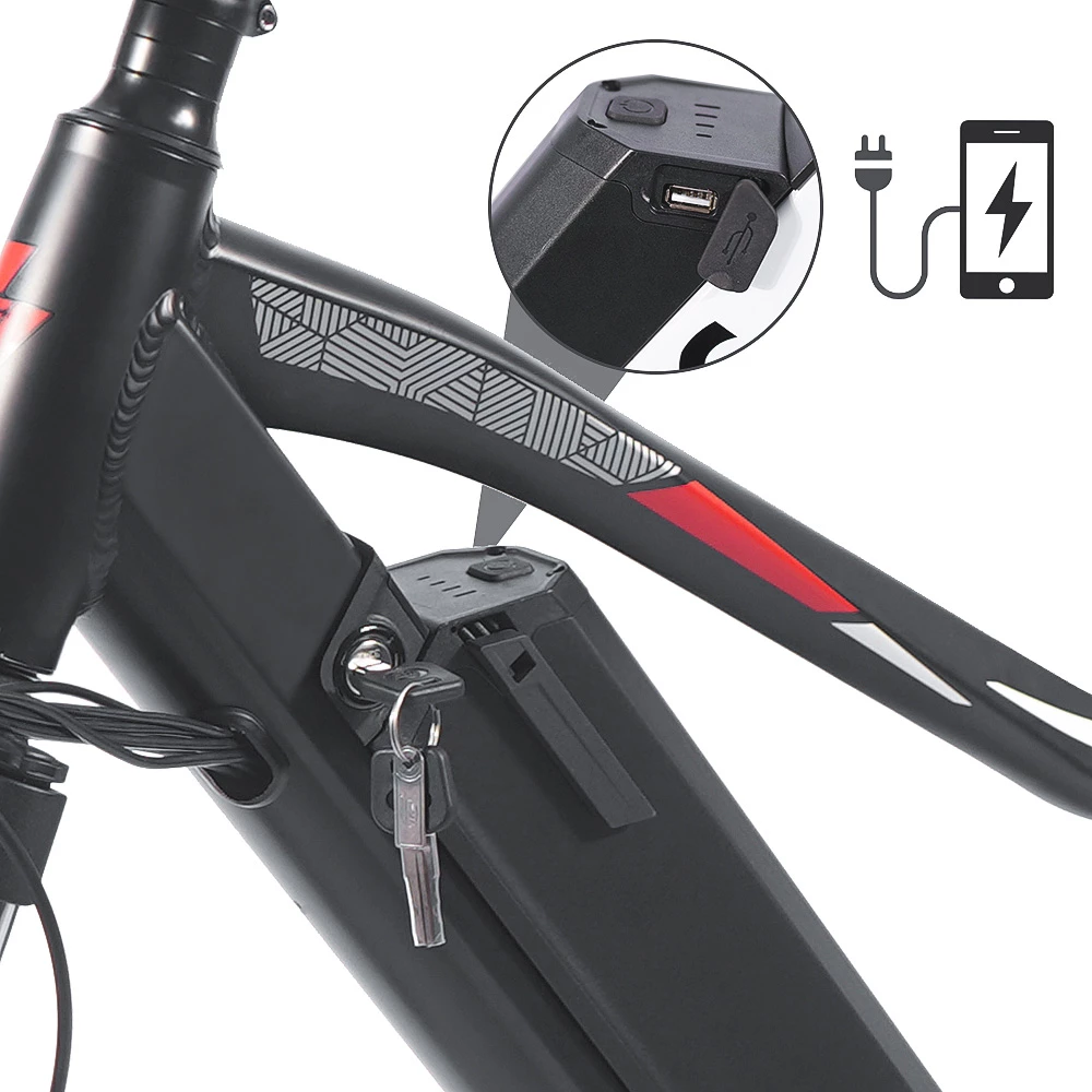 FAFREES F100 26 Inch Electric Bike Max Speed 33Km/h Mountain Ebike 250W Motor 48V 11.6Ah Removable Battery Recharge System Shimano 7 Speed Gears LED Display Aluminum Frame - White 6 FAFREES F100 26 Inch Electric Bike Max Speed 33Km/h Mountain Ebike 250W Motor 48V 11.6Ah Removable Battery Recharge System Shimano 7 Speed Gears LED Display Aluminum Frame - White - Image 4