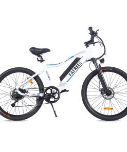 FAFREES F100 26 Inch Electric Bike Max Speed 33Km/h Mountain Ebike 250W Motor 48V 11.6Ah Removable Battery Recharge System Shimano 7 Speed Gears LED Display Aluminum Frame - White