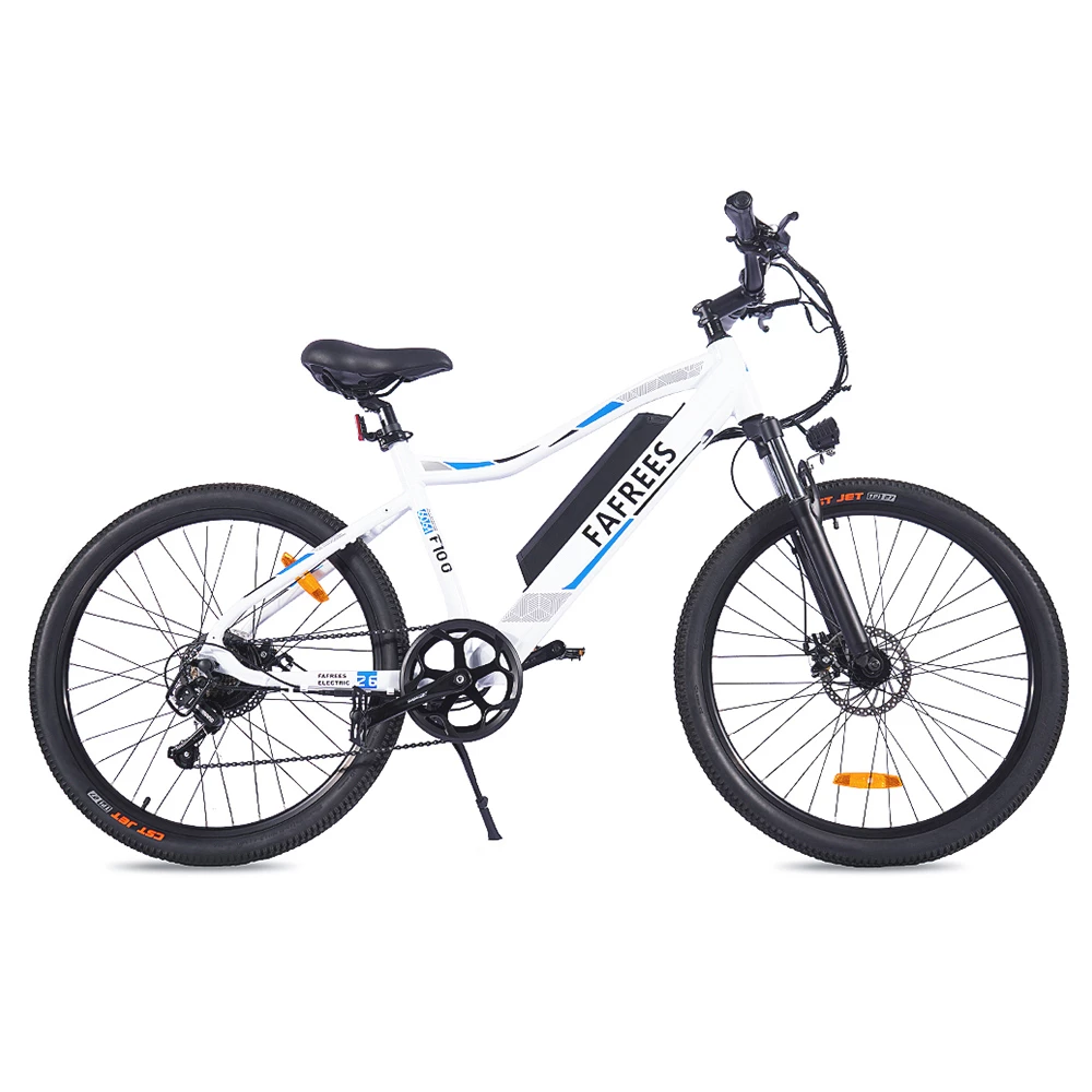 FAFREES F100 26 Inch Electric Bike Max Speed 33Km/h Mountain Ebike 250W Motor 48V 11.6Ah Removable Battery Recharge System Shimano 7 Speed Gears LED Display Aluminum Frame - White 3 FAFREES F100 26 Inch Electric Bike Max Speed 33Km/h Mountain Ebike 250W Motor 48V 11.6Ah Removable Battery Recharge System Shimano 7 Speed Gears LED Display Aluminum Frame - White