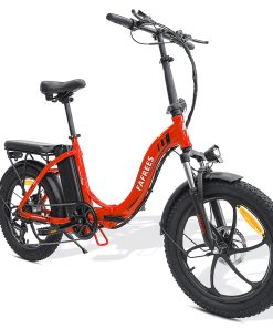 FAFREES F20 Electric Bike 20 Inch Folding Frame E-bike 7-Speed Gears With Removable 15AH Lithium Battery - Red -rockbros-shop fafrees f20 electric bike 20 inch folding frame e bike red 07914a 1660101846724