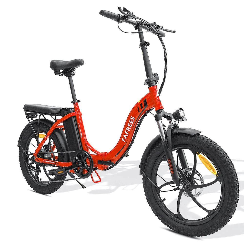 FAFREES F20 Electric Bike 20 Inch Folding Frame E-bike 7-Speed Gears With Removable 15AH Lithium Battery - Red 4 FAFREES F20 Electric Bike 20 Inch Folding Frame E-bike 7-Speed Gears With Removable 15AH Lithium Battery - Red - Image 2