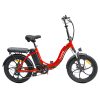 FAFREES F20 Electric Bike 20 Inch Folding Frame E-bike 7-Speed Gears With Removable 15AH Lithium Battery - Red -rockbros-shop fafrees f20 electric bike 20 inch folding frame e bike red 3023e7 1660101846721
