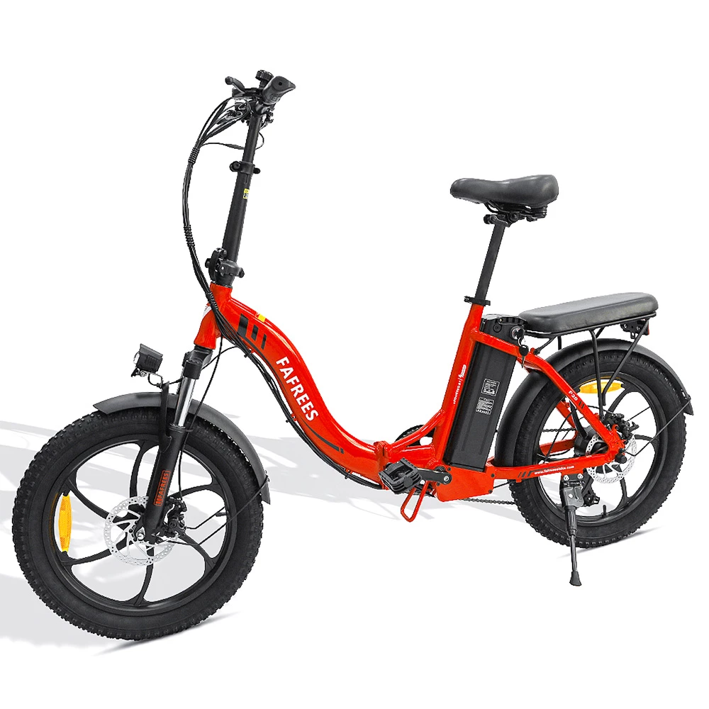 FAFREES F20 Electric Bike 20 Inch Folding Frame E-bike 7-Speed Gears With Removable 15AH Lithium Battery - Red 5 FAFREES F20 Electric Bike 20 Inch Folding Frame E-bike 7-Speed Gears With Removable 15AH Lithium Battery - Red - Image 3
